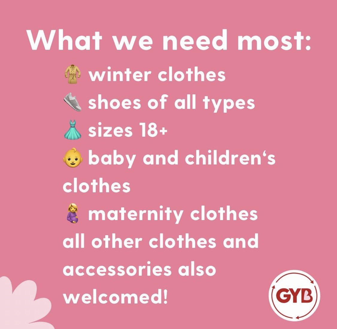 These are the items we need the most ⬇️