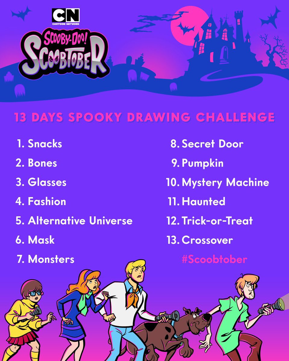 CCN on Twitter: "Cartoon Network is starting a #Scoobtober drawing