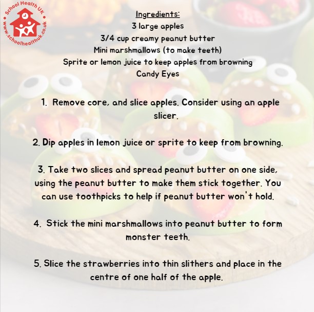 SCHOOLHEALTH_UK's tweet photo. APPLE MONSTER MOUTHS💀👻
WE WOULD LOVE TO SEE YOUR RECREATIONS!...BE SURE TO TAG US IN THEM😊✌️
📞03445070164
✉️ hello@schoolhealthuk.co.uk
#halloween #food #parents #children #autumnterm #apple #fruit #funrecipe #recipes https://t.co/4iRr07Go0i