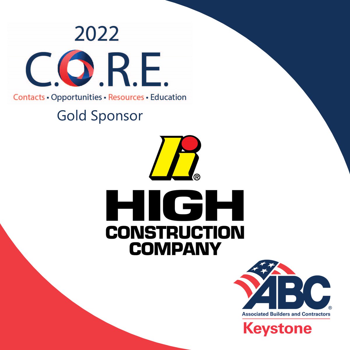 Thank you to High Construction Company for being a Gold C.O.R.E. Sponsor for 2022! View a full listing of all our generous C.O.R.E. Sponsors and sign up to be a 2023 Sponsor here: abckeystone.org/core-program/ #ABCMeritShopProud#ABCMeritShopProud