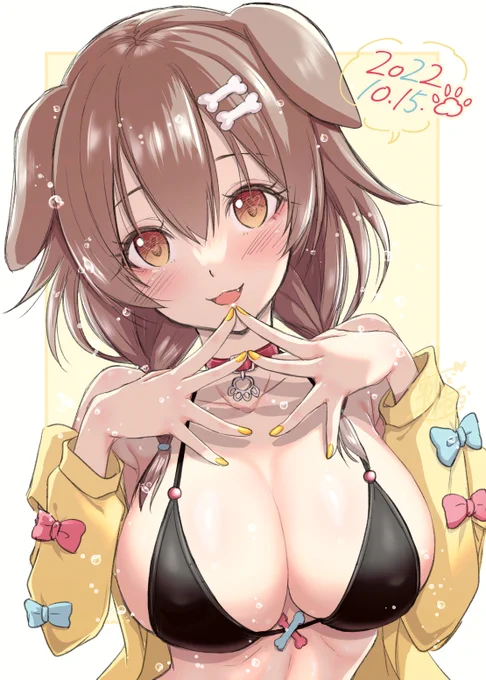 えにっき49日目。戌神ころね。おらよ～。

先日の水着ころさんをラフ塗りしてみた。
もっと見たかったら、ゆびちょーだい💛

本文 ➡ https://t.co/OUDscwTLMG 