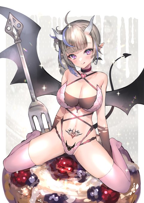 以前描いたものを少し加筆したverでした☺️こちらはランジェリー差分✨✨ 