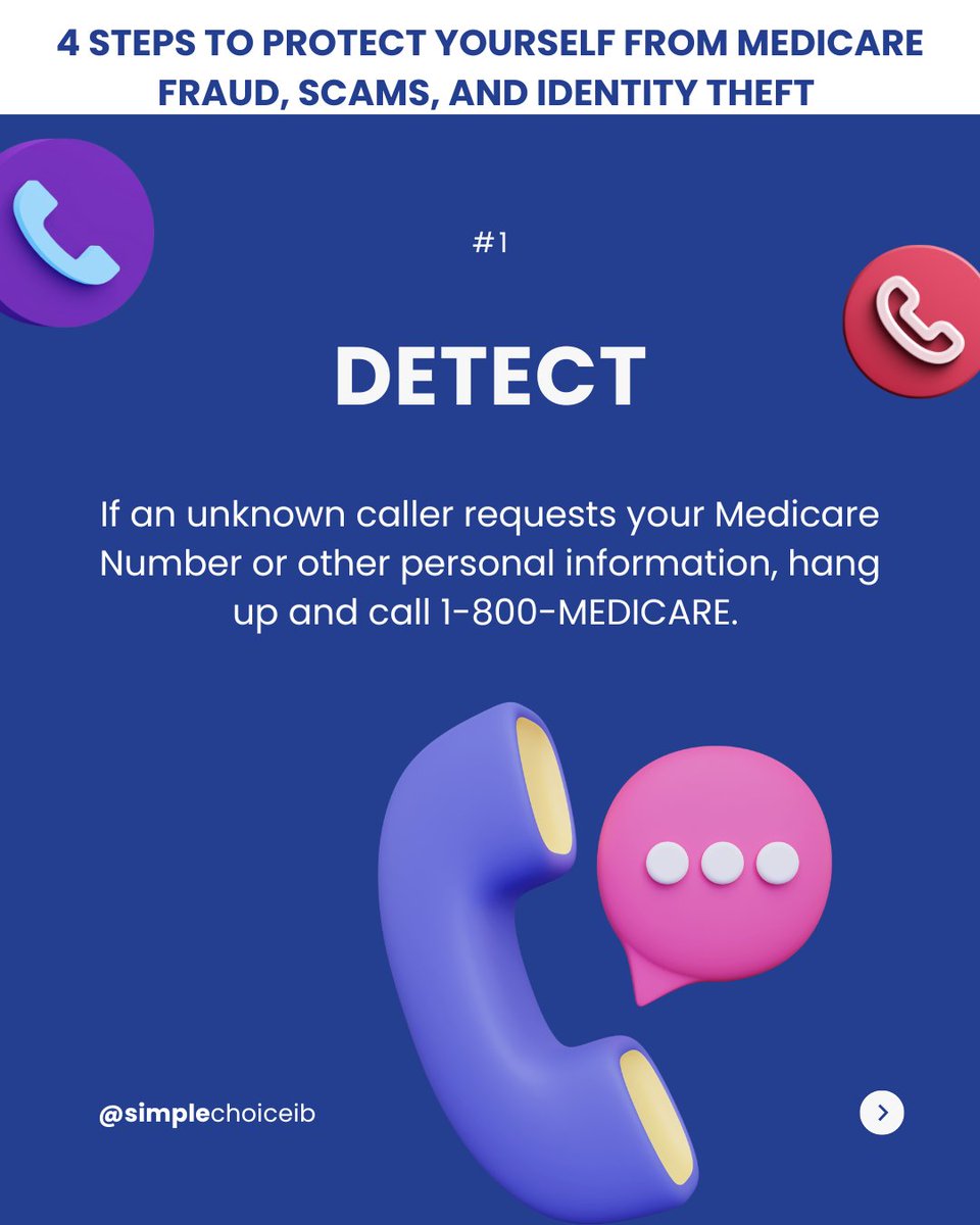 simplechoiceib's tweet image. Many instances of scams, fraud, and identity theft are happening in the US every day. Protect yourself by doing these 4 effective ways suggested by the US Department of Health and Human Services. 

#Medicare #seniorprotection #fraud #identitytheft #scam #senior #simplechoice