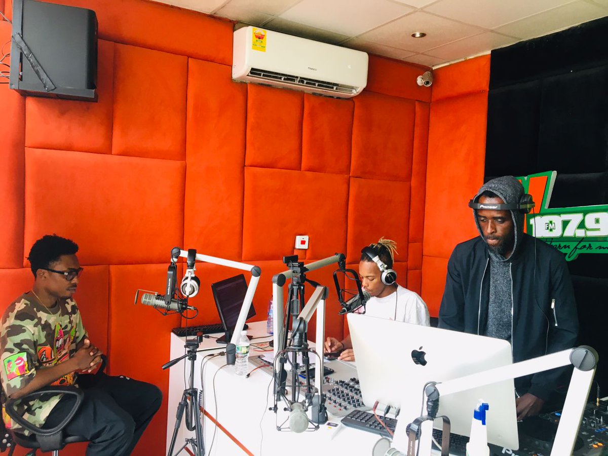 Y1079FM's tweet photo. .@CountBwouy is in the studio chit chatting with @JonnyStone_ about his new music. #WeMove #YCE Cc @ajdahottest @AustinmilMiller. Tune in now https://t.co/V2LxltY4Xl