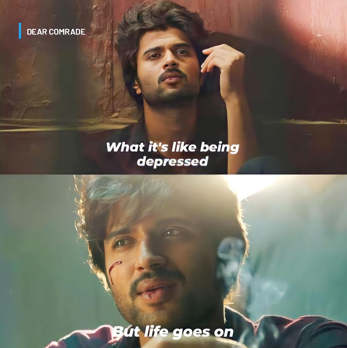 aelooath's tweet photo. Depression is a not permit, but life gone on. 🤨 

@thedeverakonda 

#VijayDeverakonda #Memes #FunnyMemes #LifeGoes #MovieImages #MRDMovieReview #AelooathEntertainment #Aelooath https://t.co/UBkehmH5PV