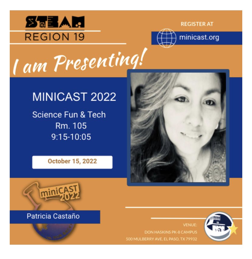 EPPattyC's tweet photo. Incredible way to kick off our conference presentation season! @MesitaElem @EPISD_DualLang @EPISD_ITS @EPISD_GT @EPISDAcademics @ELPASO_ISD @quivervision @wakelet @tinkercad #packedhouse #miniCAST22 https://t.co/0CvQ2e5Uqr