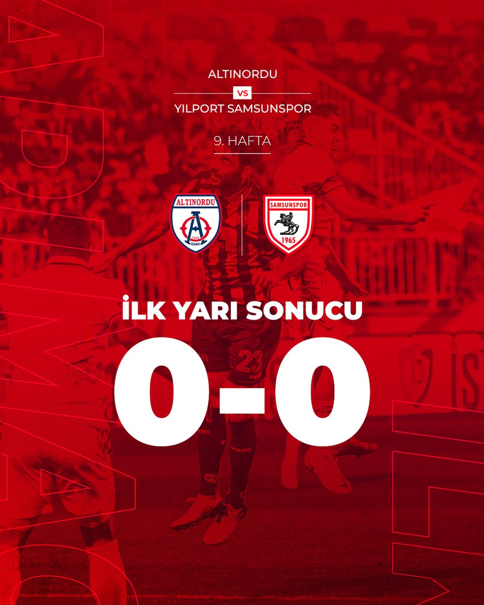 Samsunspor's tweet photo. ⏱️ 45' :  İlk yarı sonucu!

Altınordu 0 - 0 Yılport Samsunspor

#AORvSAM https://t.co/X0Av6xOL9Q