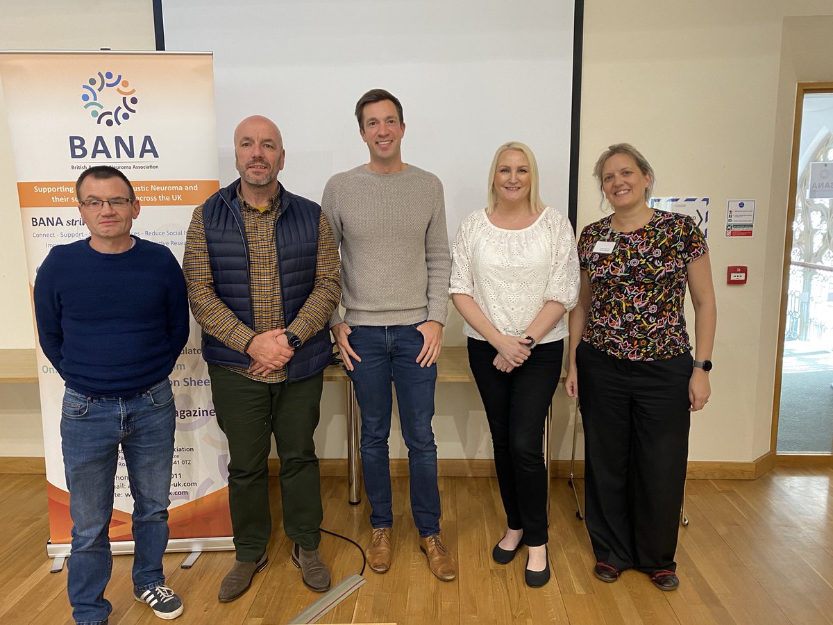 mamawadey's tweet photo. @BANAUK board of trustees proud to support our charity and annual conference. And 3 of the U.Ks #CNS specialising in #acousticneuroma #vestibularschwannoma @j_buttimore @mamawadey and @UHBNeurosurgery’s Kiran. We are all passionate in improving care for AN/VS. 🧠🦻 https://t.co/sfivyzTZlM