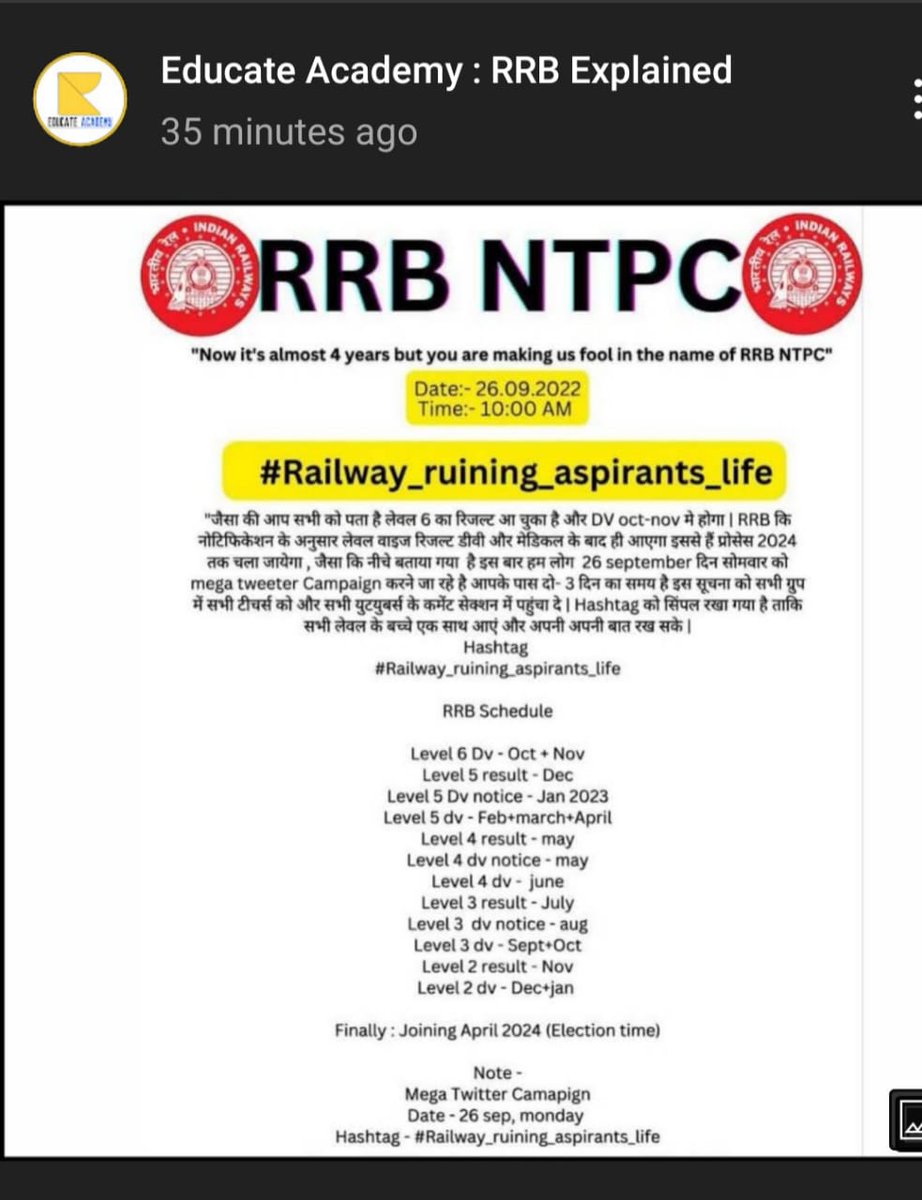 idjsingh's tweet image. #Railway_runing_aspirants_life 
Complete all process of NTPC fast.
Justice delayed is justice denied..