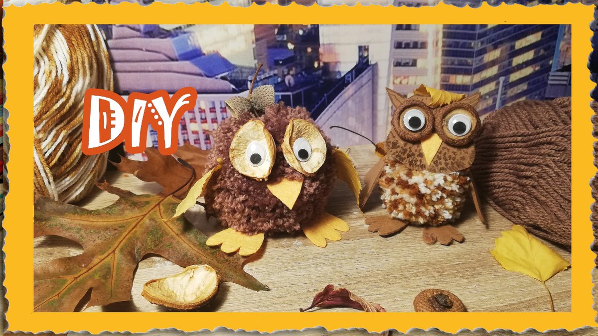 O0Milena's tweet photo. Mal wieder Zeit für Pompons 😁DIY  🧶Süße Eulen 🦉 🍁 mit Pompon- Maker ✂ 
 #handcrafted #pompons #basteln #kreativ #YouTube #igel  #YouTubeVideo #smallyoutuber Video dazu gibt es hier 👀Schaut vorbei👉 https://t.co/tHIc0u5NfC https://t.co/RsUb1POz5U