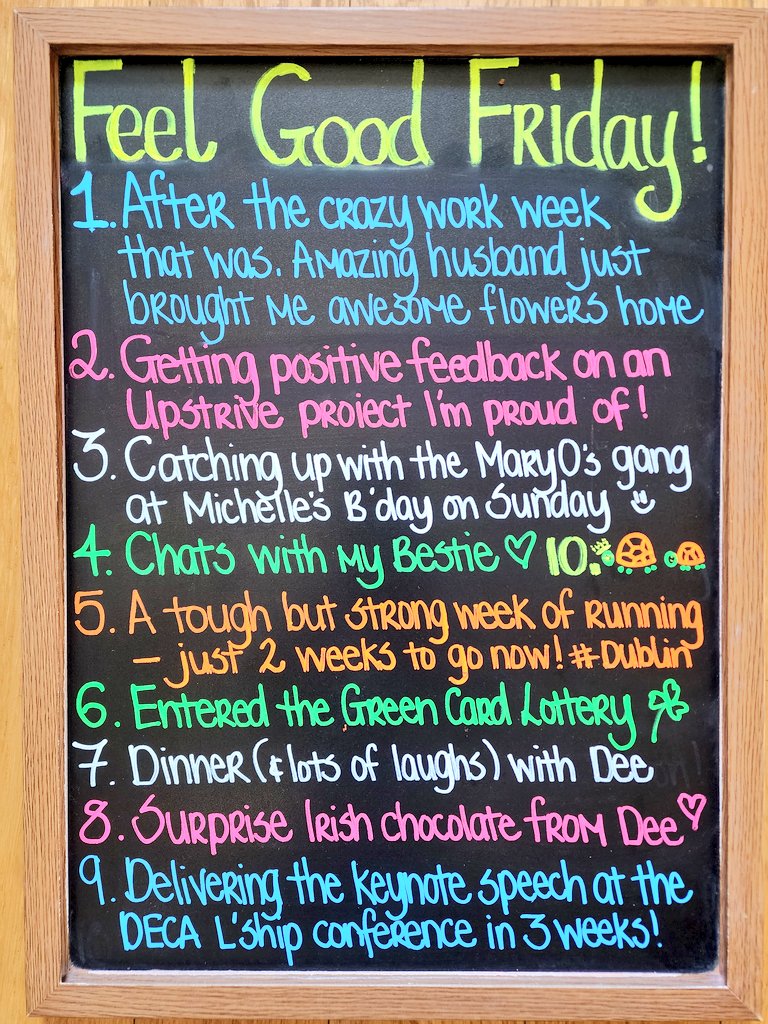LBLifecoach's tweet photo. Happy Weekend, Everyone!
Despite the week that was, there's lots to #feelgood about it too! Make time to #presspause and recognize your own #wins #gains and #progress made this week.
#FeelgoodFriday #practicegratitude #reflect #dailyhabits #DublinMarathon #Upstrive https://t.co/NncVKYltgh