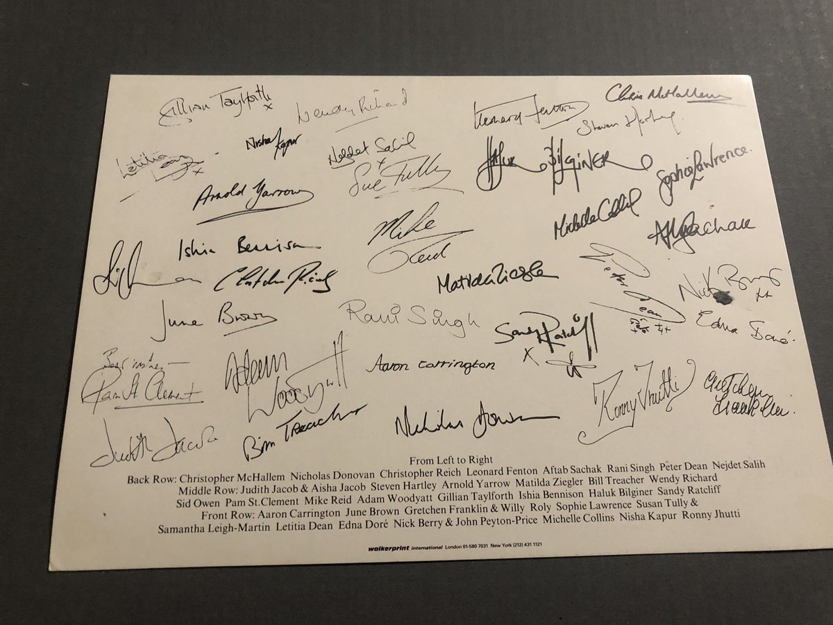 TVLivePlus's tweet photo. Signed #EastEnders promo card: 1988 https://t.co/5IeRXYayqb
