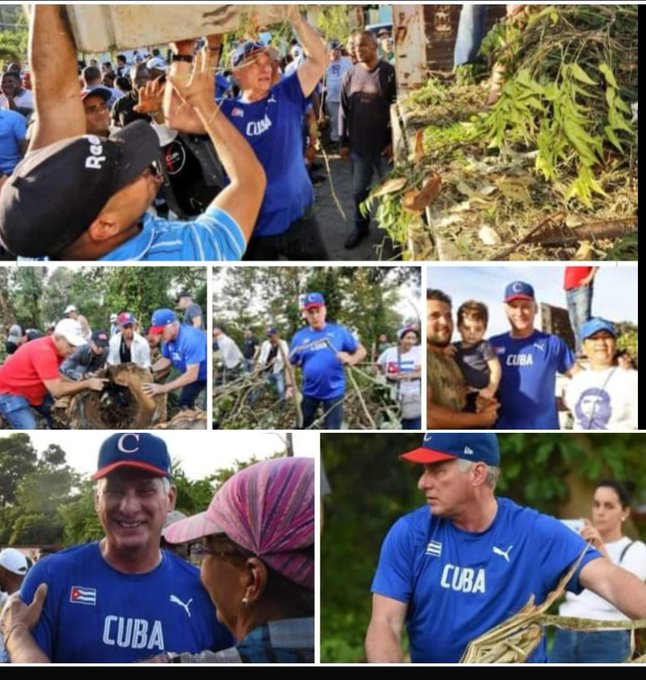 El Presidente de #Cuba, ayudando en la recuperación de las zonas afectadas por el huracán Ian. 

#CubaPorLaVida #FuerzaCuba #CubaPorLaPaz #Cuba #CheVive #CamiloVive #CubaViveEnSuHistoria