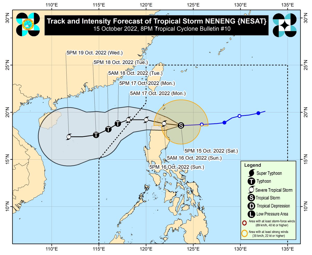 CINMESNEWS's tweet photo. Alerta Climática ⚠️ Tormenta Tropical #Neneng ( #Nesat ) aproximandose a golpear al Norte de #Philippines | La tormenta tropical Nesat, ubicada al NE de Manila, Filipinas, se ha estado moviendo hacia el oeste a 22 nudos con vientos máximos de 35 nudos. https://t.co/B7hDV724mD