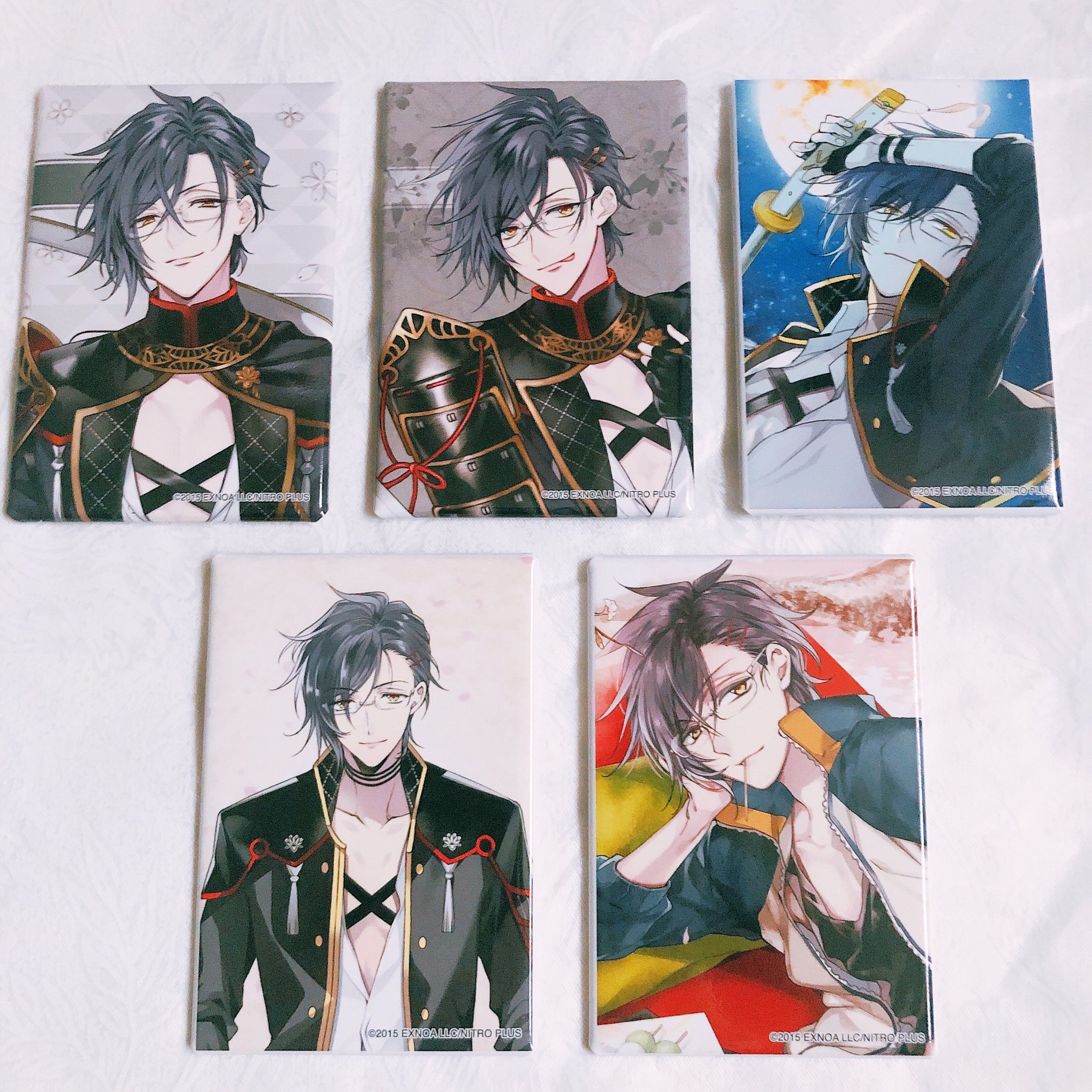 刀剣乱舞 スクエア缶バッジ 跪坐 一周年 二周年 極 缶バッジ