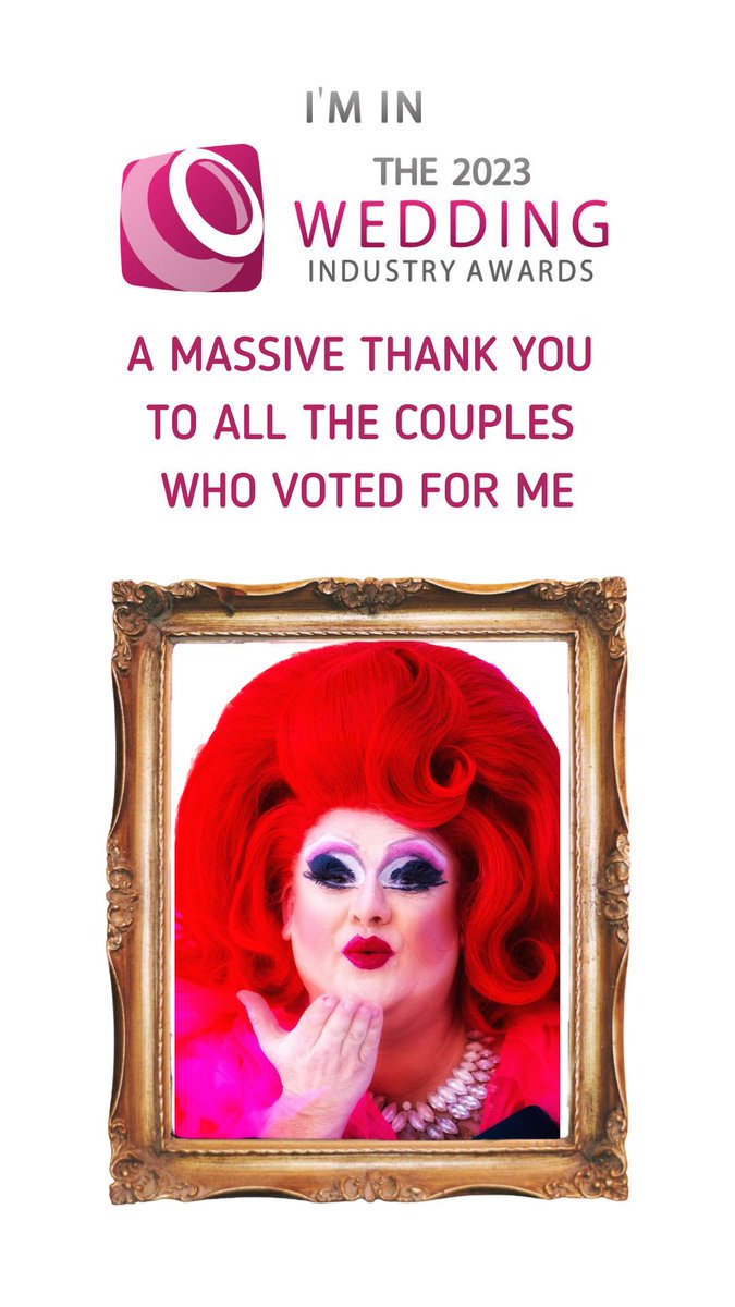 Massive thank you to all the couples who voted for me! #DragQueenCelebrant #TheFoxyCelebrant #MaleCekebrant #BSLWeddings
#FoxyAF
#DragYouUpTheAisle #TheFoxyCelebrant #FoxyWeddings #FoxyCouples #ProudWeddings #lgbtqiawedding
#DragCelebrantUK #TWIA #TWIA23 @twia_official