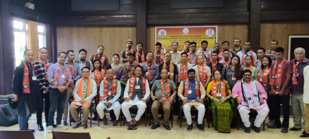 Fionasailo's tweet photo. #Mizoram #BJP ST Morcha's 2 days Executive Meeting & Political Training was concluded today at #Beraw Tourist Complex. The program was graced by Shri Samir Oroan MP, National ST Morcha President
Shri Uttara Devarmand, Shri Rakesh Baskar & @ChangsanHen
@hmuakabjp
@sambitswaraj https://t.co/H9t79TmAWz
