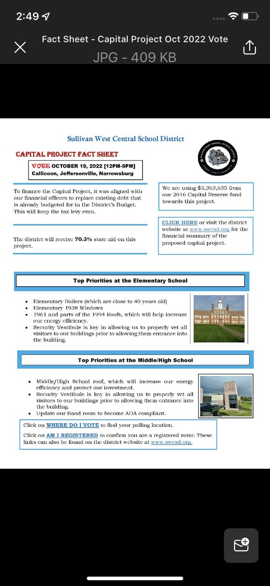 Bulldog Families and Sullivan West District community members: please see the Capital Project Fact Sheet.