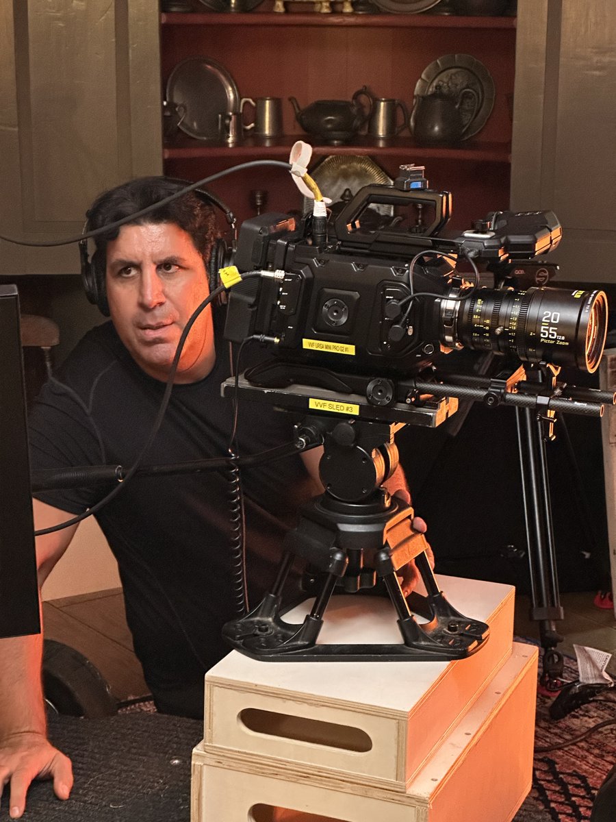 ValentiVision's tweet photo. I feel amazing when I'm on a set doing what I love. Directing a few commercials for a law firm using characters from our upcoming feature Ebenezer the Traveler. Amazing cast & crew make it possible. Shooting on the Ursa Mini Pro G2 w/ DZO Cine Lenses. #blackmagic #ursamini #dzo https://t.co/PQAyBsAJqE