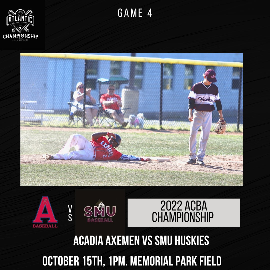 Game 4 of the Round Robin will see host Acadia take on SMU Huskies. Both teams are looking for their first win of the tournament. As long as the rain holds off 🤞.