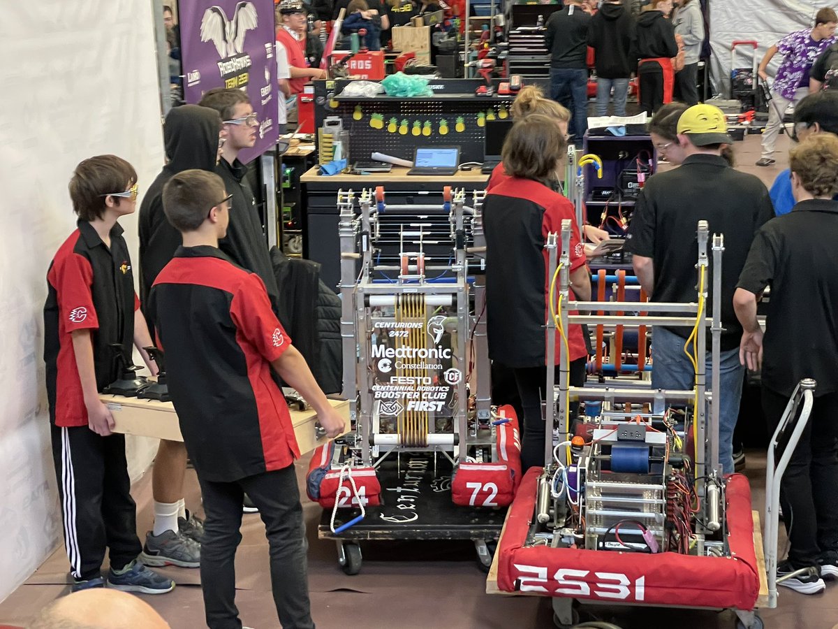 Let’s gooo! #omgrobots Queuing for first match @ Minnesota Robotics Invitational