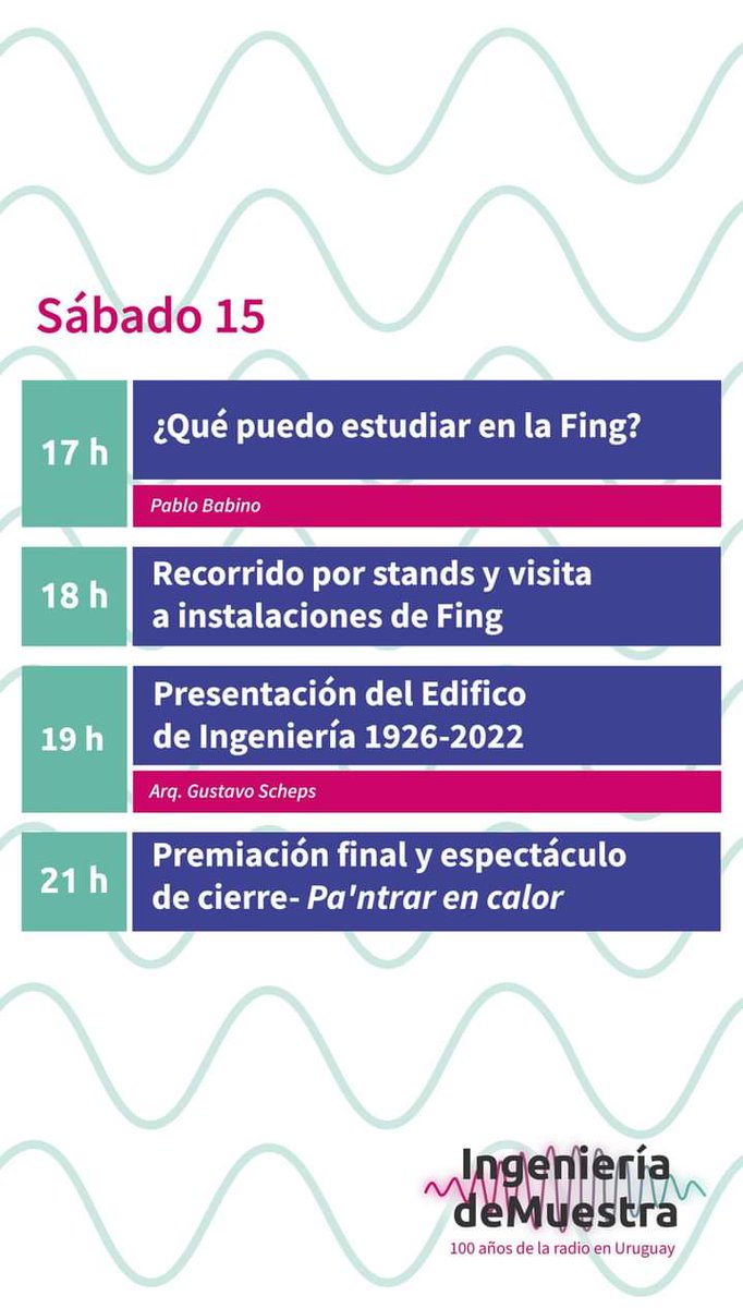 FundRicaldoni's tweet photo. 📢¡Hoy seguimos con Ingeniería deMuestra! 🥳 ¡A las 18h te esperamos!🤗
#IdM2022
Apoyan: @MIEM_Uruguay @montevideoIM @AntelDeTodos @CiemsaUruguay #CSIingenieros @UTE_ComCorp #Basf @StilerUy #CementosArtigas @Pyxisportal @allegromicro #Lumin #Urufor @aingenierosu https://t.co/4NbbrM0QCJ