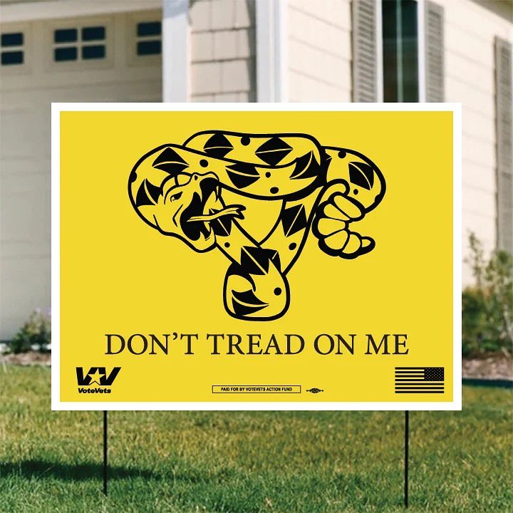 votevets's tweet photo. We didn’t fight for freedoms abroad to have them stripped here at home! A person’s uterus is their own, and the government needs to stay out! 

Get your ‘Don’t Tread On Me’ Uterus sign HERE: https://t.co/Hx979lMbBg https://t.co/LxSb8kacfj