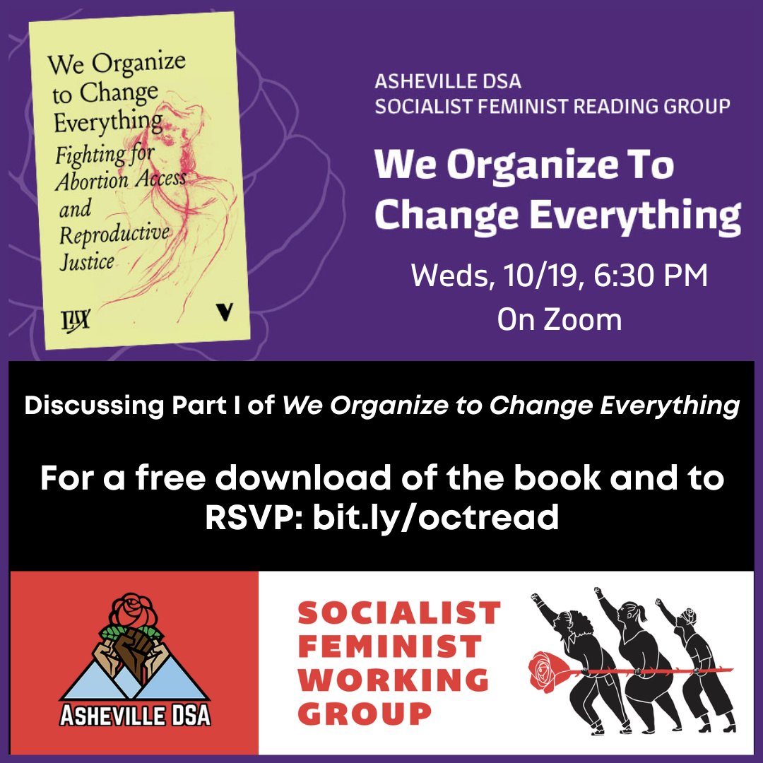 Join us for a friendly discussion to explore the themes of these readings &amp; apply the lessons we find to the struggles we face as socialist feminists today. 

10/19, 6:30PM, Zoom
RSVP: bit.ly/octread