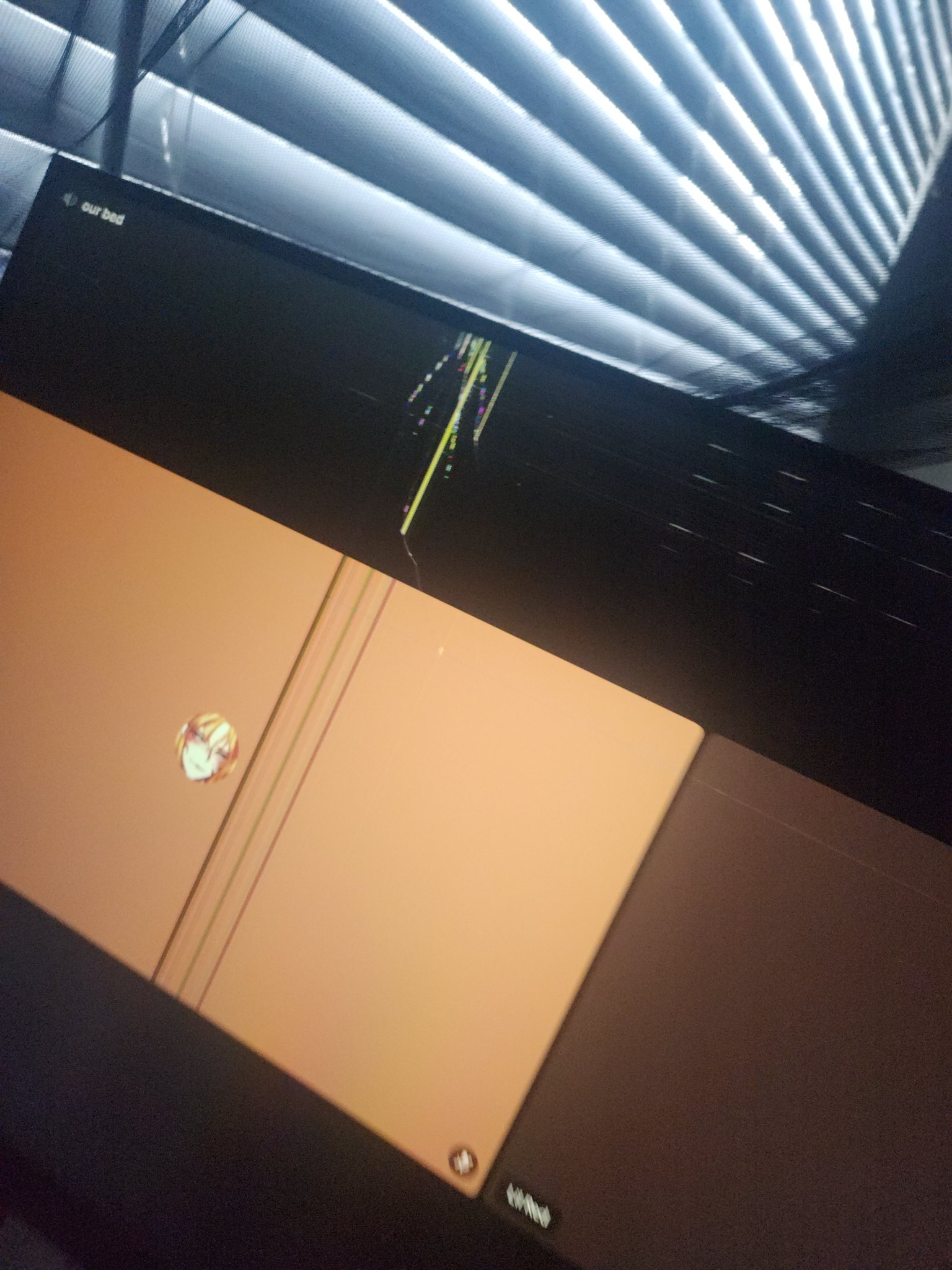 Lord Flame VTuber on Twitter "Woke up to my spare monitor falling