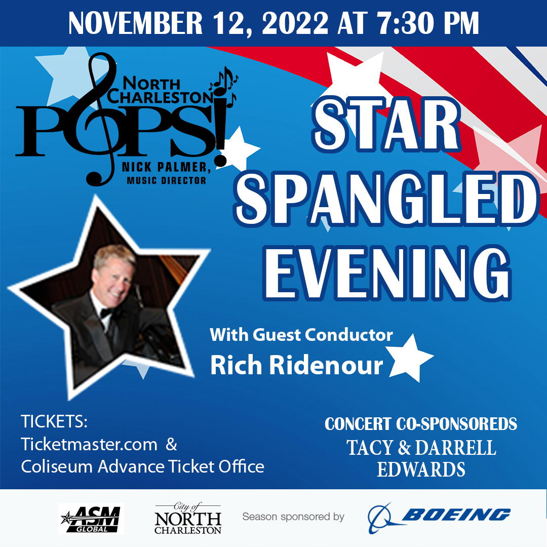 Join The North Charleston POPS! and guest conductor Rich Ridenour Saturday, Nov. 12, 2022 at 7:30pm for an evening of memorable music featuring toe-tapping All-American favorites. #NChasPops #BoeingInspires <a href="/weareboeingsc/">We Are Boeing SC</a> @boeing