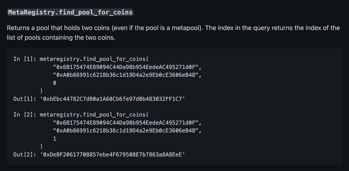 Curve MetaRegistry looks quite useful👀 L1 contract: etherscan.io/address/0xF98B… Code: github.com/curvefi/metare… h/t @CurveFinance @_bout3fiddy_