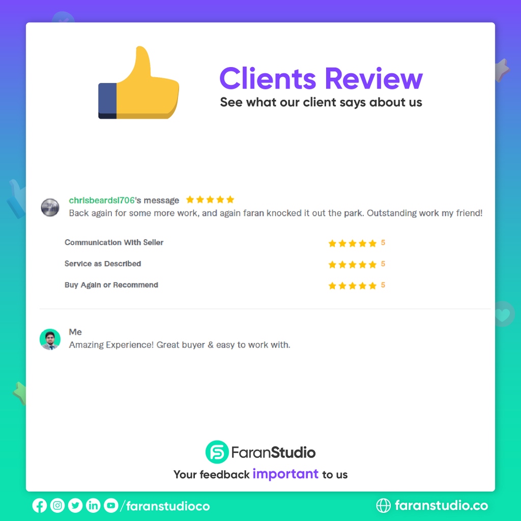 faranstudioco's tweet photo. Thank you to all of our customers who have taken the time to write reviews. We appreciate your feedback and are constantly working to improve our services. 👍

Selling products and services has never been easier with the power of online video.

#commercialvideo #reviews https://t.co/velR5zgtTY