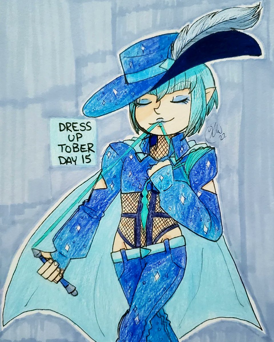 ridermatsu's tweet photo. [#Dressuptober ] Day 15: Sparkling Swordsman ✨ 💙
Featuring Uruu Seiren from #fairyranmaru!
#fairy #traditionalart #artistsontwitter #illustration #mixedmedia #fanart #uruuseiren #dressuptober2022 #octoberartchallenge https://t.co/Uyw0cVMnnL