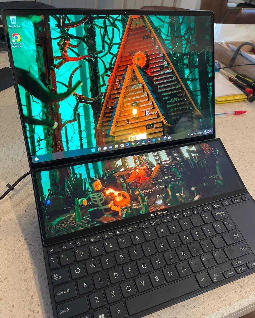 DNSlashGamer's tweet photo. I’ll miss my MacBook Pro, but unfortunately most of what I do is on windows, and this little lady is quite lovely! #asuszenbookproduo https://t.co/ZuDuJPrNwj