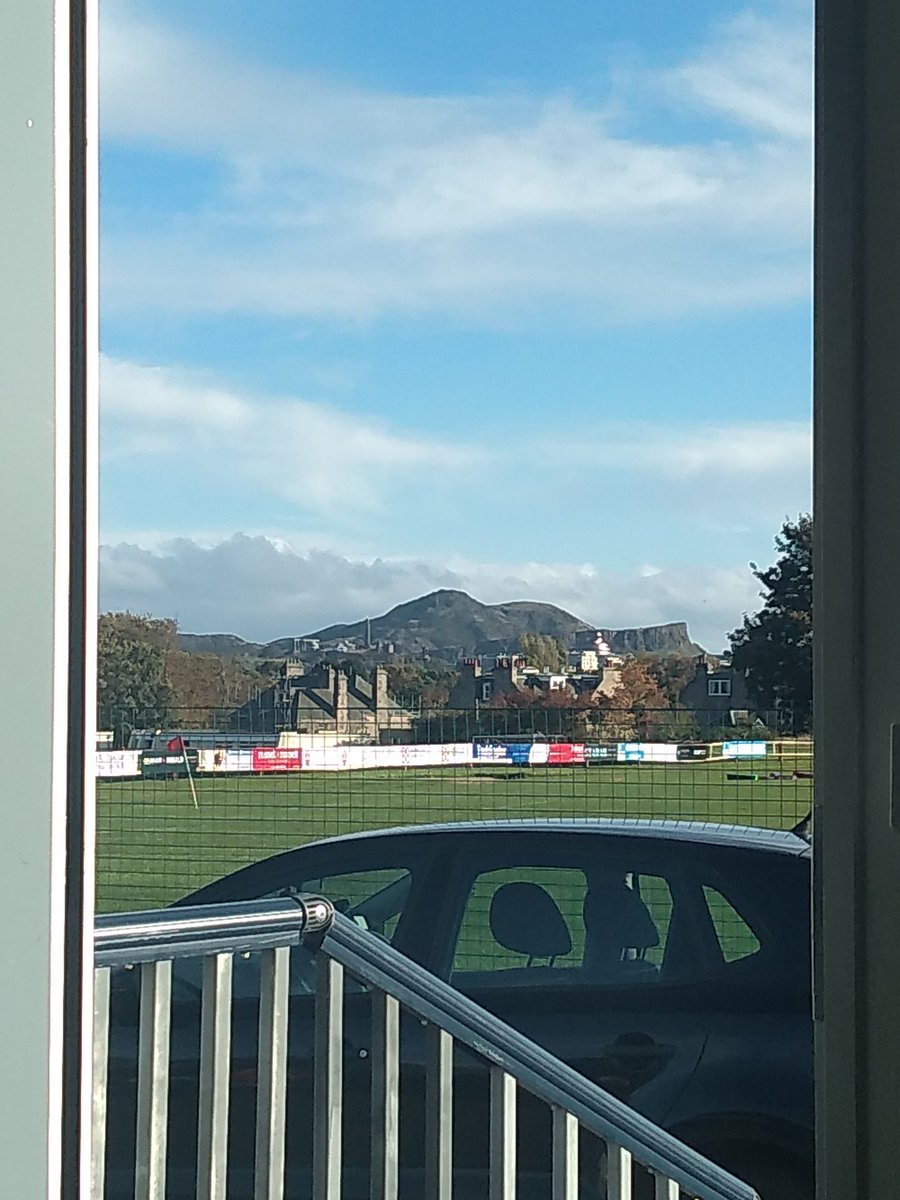 Decent view while sitting in the changing room waiting for the referee to arrive. 
Stewart's Melville V <a href="/HighlandRFC/">Highland Rugby Club 🦅</a>