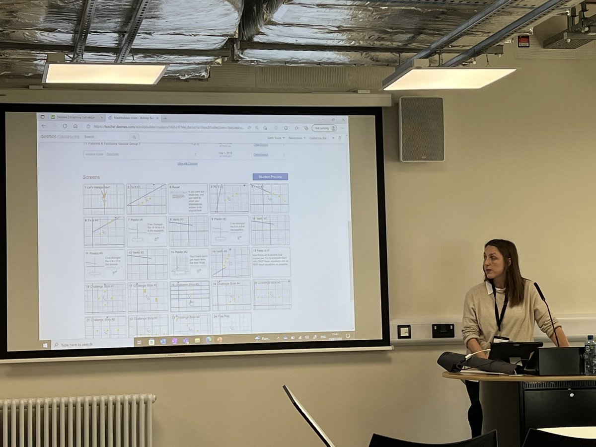imtanational's tweet photo. Learning how @cgsweeney uses @Desmos in her classroom at #mathsmeet22 @JctMaths @ProjectMaths_ie https://t.co/w0WzTsfAP4