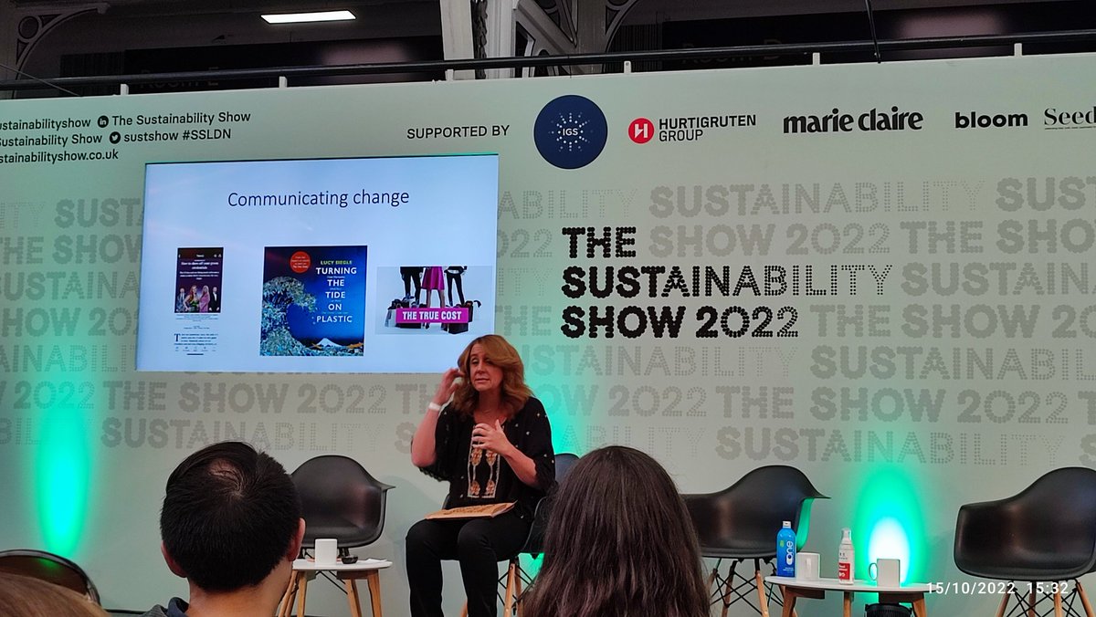 SagarDas's tweet photo. Another essential talk at @SustShow #sustainabilityshow2022 - this time by @lucysiegle discussing her campaign to reduce #ewaste and #globalwarming with @elliegoulding - so relevant to good #energymanagement and solving #climatechange https://t.co/A4eX9y8W7H
