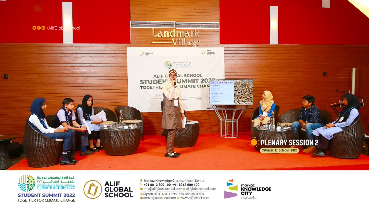 Climatesmt22's tweet photo. Students' Summit organized by Alif Global School in connection with the International Summit of University Leadership on Climate Action 2022

#climate #climateaction #ClimateSummit #ActNow #sustainabledevelopmentgoals #MarkazKnowledgeCity https://t.co/63VQ2KhVQW