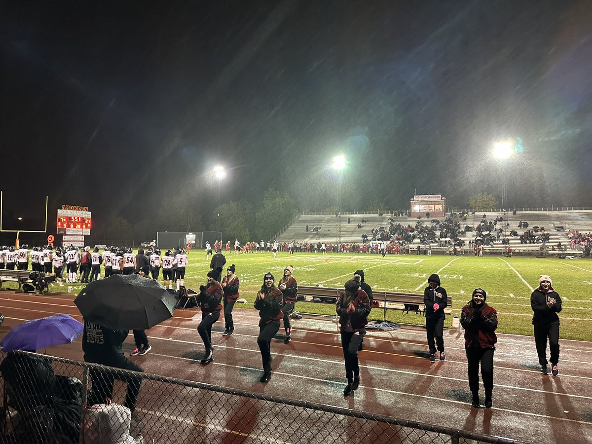 CONGRATS TO OUR FOOTBALL TEAM FOR BEATING ANDREAN TO WIN THE CONFERENCE CHAMPIONSHIP!!❤️‍🔥❤️‍🔥            and                                                                            WAY TO SHOW OUT STUDENT SECTION EVEN IN THE RAIN💓💓#rdp #1studentsectionintheregion