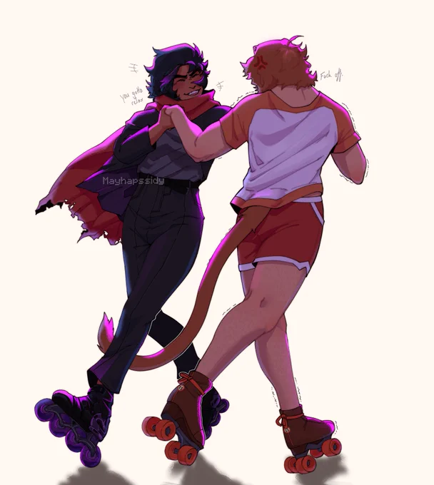 "Stop looking at your feet." "Shut up." [#MonkieKid #shadowpeach] 