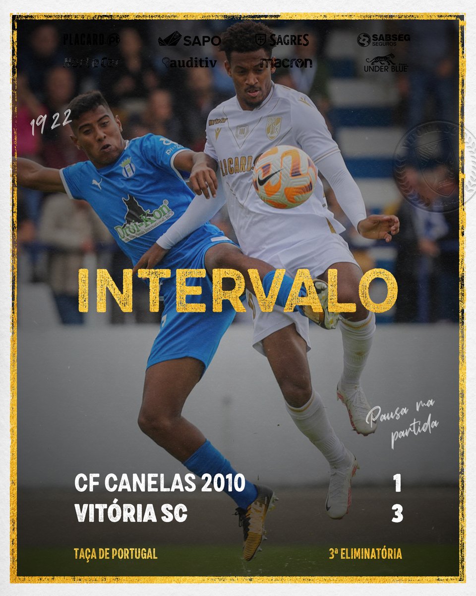 VitoriaSC1922's tweet photo. | INTERVALO - HALF TIME |
45’ Vitória na frente ao intervalo com golos de André e bis de Mikey
#TaçaDePortugal | 1-3 | #CFCVSC https://t.co/rPC0XBS6k3