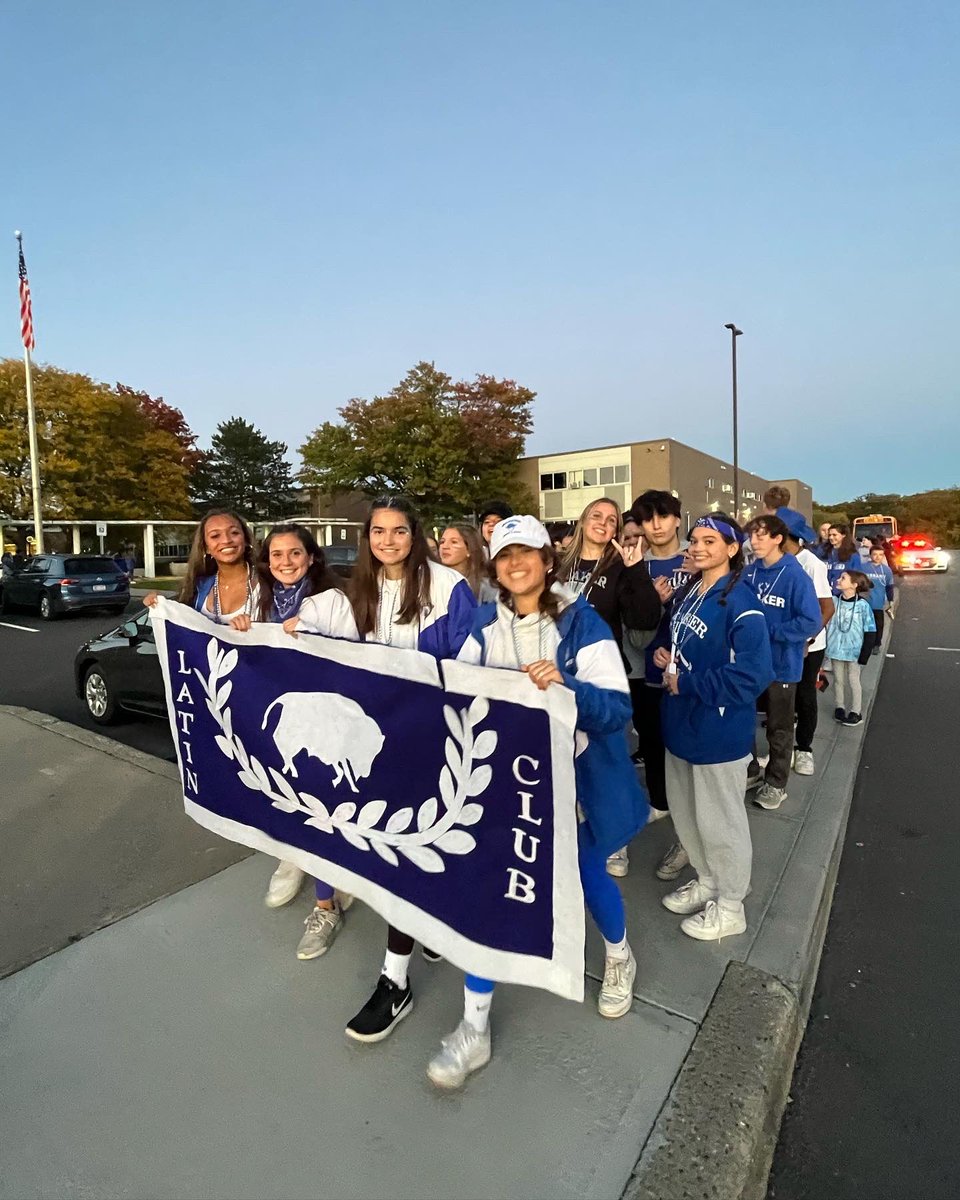 Shaker Latin Club marched in the Homecoming Parade!!!! The banner flew proudly with the Latin Family surrounding it!!! 💯🤩💙🤍🐂🏺🏛️
