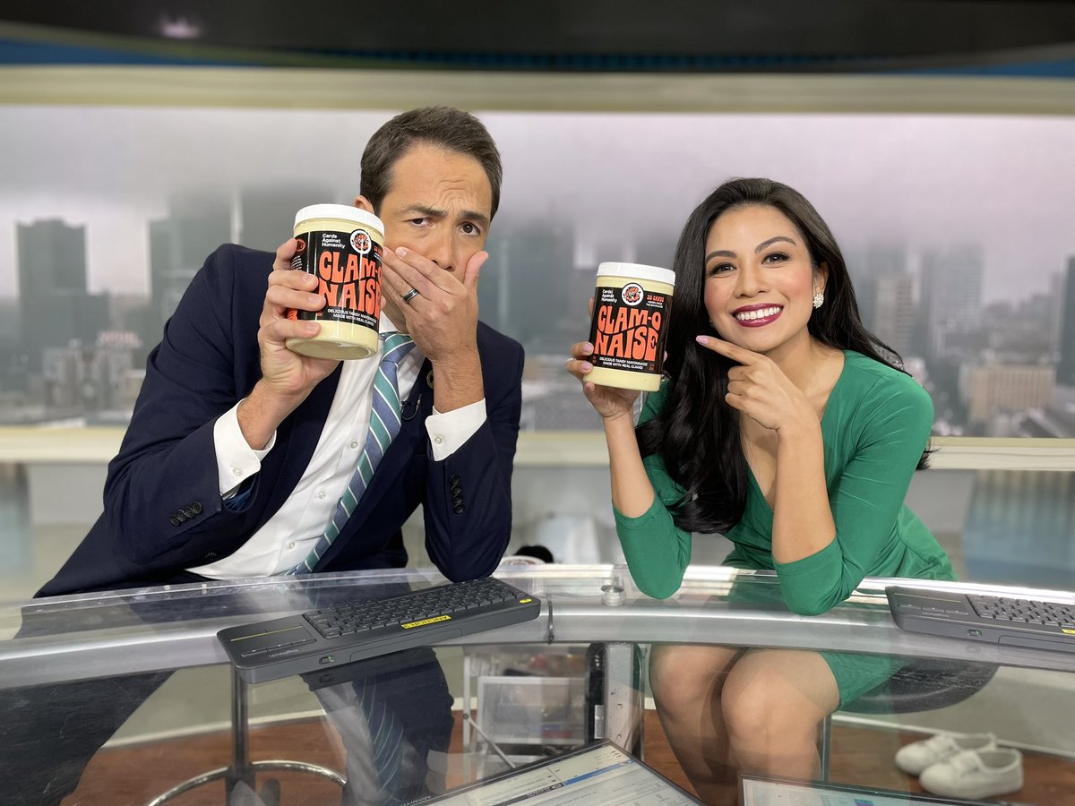 ABC7Irene's tweet photo. Ummm… ”Clam-o-naise”??? Apparently “Cards Against Humanity” has come up with clam-flavored mayonnaise, along with trading cards and a prize inside… Will we dig to the bottom to find out? Will we eat it? Maybe, maybe not. Find out on our 8 a.m. newscast. @abc7marccr @ABC7 https://t.co/qVycB0pmVh