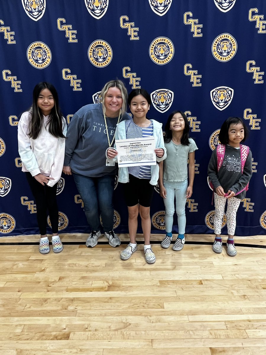 I am so proud of my sweet leader of the month! Her sisters were pretty proud too!! 💛 <a href="/ctetigers/">Cumberland Trace ES</a>
