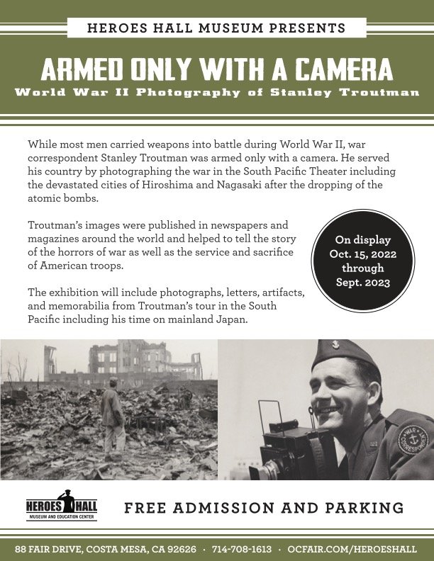 PPAGLA's tweet photo. **TODAY** EXHIBIT OPENING OCT. 15 - "ARMED WITH ONLY A CAMERA: WWII PHOTOGRAPHY OF STAN TROUTMAN" - https://t.co/kLRJnO3yXP https://t.co/jNtkJgPzdJ