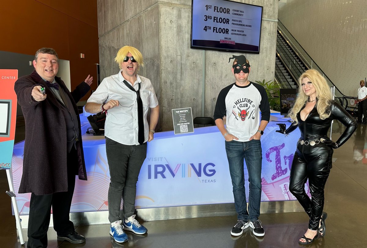 Welcome to Day 2 of #DallasFANFESTIVAL! Don't forget to stop by, say 'HI!' to our Fan Ambassadors and our friends at @visitirvingtx to learn how you can get involved with fan events in your area! 🦸 Located between the merchandise booth and the cosplay red carpet!