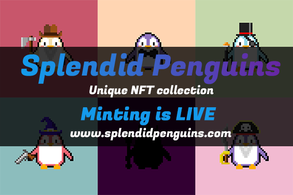 SplendidPenguin's tweet photo. 🚀MINT IS LIVE🚀

Mint on https://t.co/CTofTkut9R and join the💎25ETH lottery for holders 🐧
Lottery prizes:
💎 3x 5ETH
💎 5x 1ETH
💎 10x 0.5ETH

Mint Royal Penguin and win 5ETH instantly! 😱

#ETH #Etherum #NFT #EthereumNFT https://t.co/zgLKkctnWY