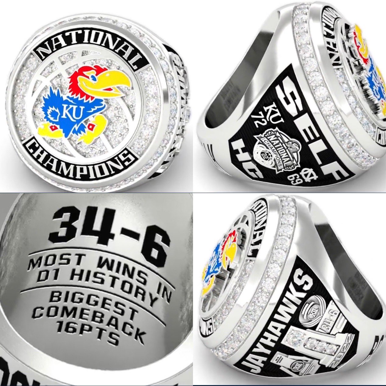 2022 Kansas Jayhawks Basketball National Championship Ring - Premium S –  Foxfans Ring Shop