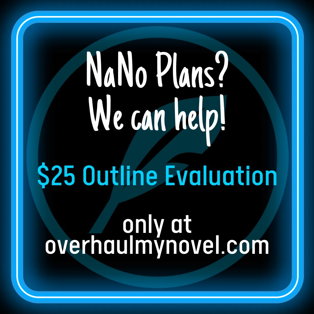 OverhaulMyNovel's tweet photo. October only! Ask how we can help refine your outline in preparation for #NaNoWriMo2022. Includes full outline evaluation with written feedback and follow-up consultation.
#NaNoWriMo #NationalNovelWritingMonth #ThisMonthOnly #OctoberOnly #Special #Outline #Preparation #Books https://t.co/fvpWvGYIVC
