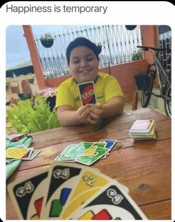 This is how I play cards with my kids.